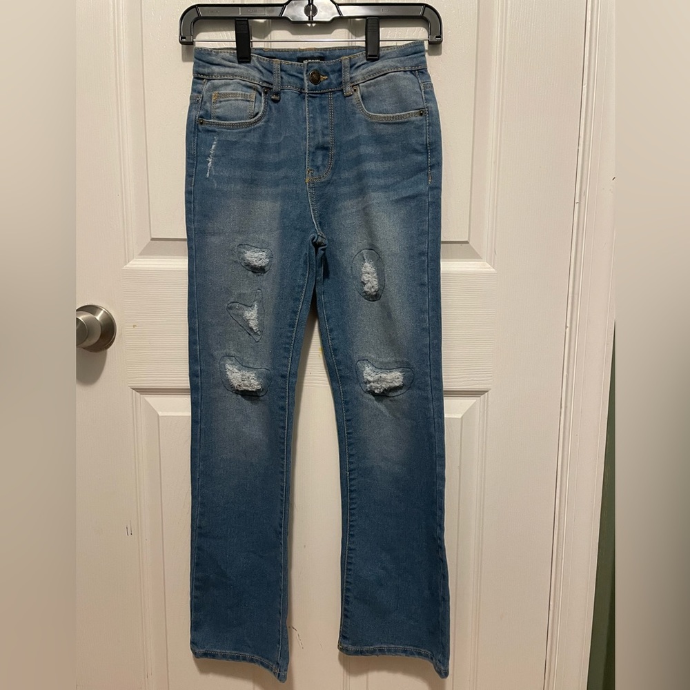 Girls Hudson high rise flare distressed jeans - size 12